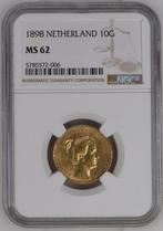 1898 10 Gulden Goud Netherlands NGC MS62, Postzegels en Munten, Munten | Nederland, Goud, Koningin Wilhelmina, 10 gulden, Losse munt