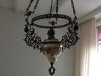 Antieke olielamp met porseleinen pot, Ophalen of Verzenden, Zo goed als nieuw
