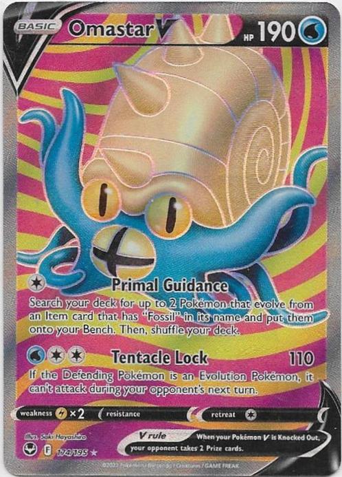 Silver Tempest,  Omastar [full-art] 174/195, Hobby en Vrije tijd, Verzamelkaartspellen | Pokémon, Nieuw, Losse kaart, Verzenden