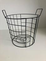 Zwarte Metalen Opbergmand, Ophalen, Overige materialen, Mand, Rond