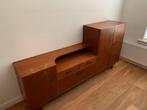 Vintage teak sideboard / highboard – jaren ’60, Huis en Inrichting, Kasten | Dressoirs, Ophalen, Gebruikt, Met deur(en), Teakhout