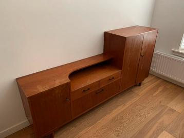 Vintage teak sideboard / highboard – jaren ’60 beschikbaar voor biedingen