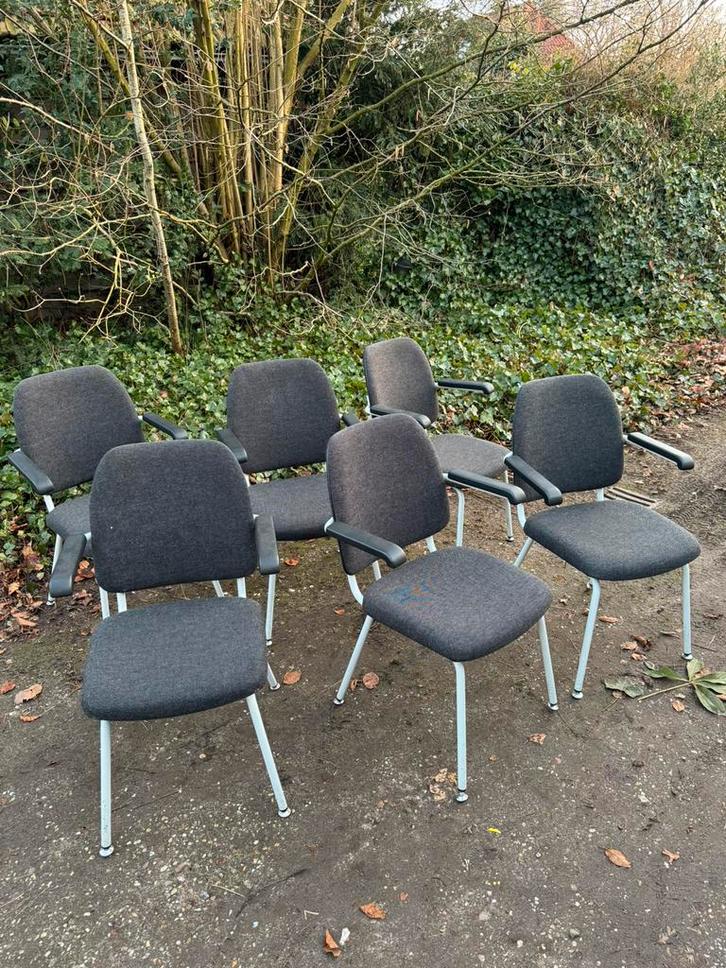 6 eetkamerstoelen (vintage/gispen stijl/industrieel), Huis en Inrichting, Stoelen, Zo goed als nieuw, Vijf, Zes of meer stoelen