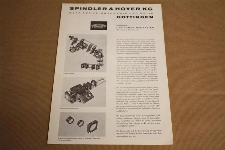 Bouwinstructie optisch apparaat Spindler & Hoyer 1975, Boeken, Techniek, Zo goed als nieuw, Bouwkunde, Ophalen of Verzenden