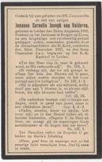 Joannes C. van Valderen 1909 Leiden + 1928 Leiden, 18 jaar, Verzenden