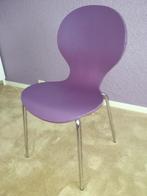 Stoelen paars hout met metalen frame, Huis en Inrichting, Stoelen, Ophalen, Gebruikt, Twee, Overige kleuren