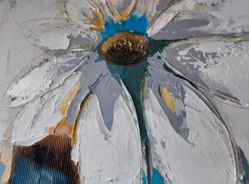 Mooi kleurrijk kunstwerk/schilderij/canvas met bloem 50x150 beschikbaar voor biedingen