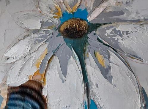 Mooi kleurrijk kunstwerk/schilderij/canvas met bloem 50x150, Huis en Inrichting, Woonaccessoires | Schilderijen, Tekeningen en Foto's