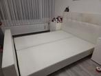 Boxspring, Gebruikt, Wit, Tweepersoons, Ophalen of Verzenden