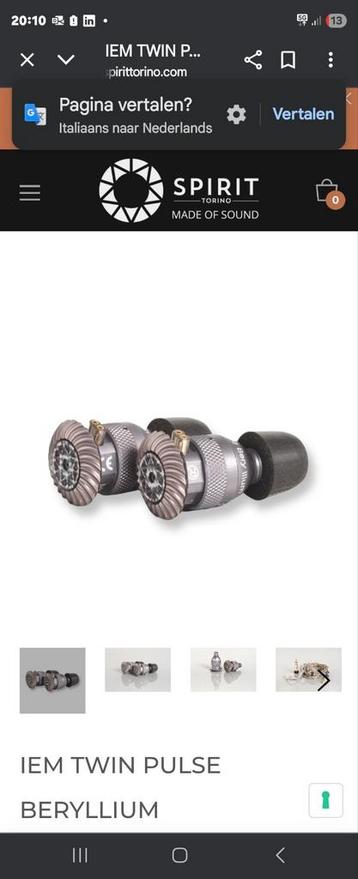 Spirit Torino Twin Pulse Beryllium IEM - Nieuwstaat! beschikbaar voor biedingen