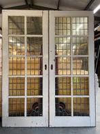 Set openslaande deuren met glas in lood 206x165cm.