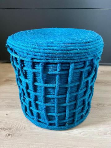 Poef Blauw Wol beschikbaar voor biedingen