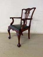 Regency bureaustoel in mahonie met groen rundleer, Ophalen, Bruin, Nieuw, Hout