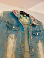 Spijkerjack strass bloemen - maat M, Ophalen of Verzenden, Zo goed als nieuw, Maat 38/40 (M), Blauw