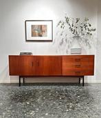 Vintage Minimalistisch Midcentury Dressoir in Teak, Ophalen of Verzenden, Zo goed als nieuw, 25 tot 50 cm, Vintage dressoir minimalistisch sideboard retro midcentury 50 60