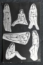 Fotokaart Tekenstudies Naakte vrouw, Verzamelen, Verzenden, 1940 tot 1960, Ongelopen, Overige thema's