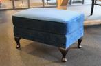 Hocker blauw Queen Ann poot Bocx Interiors, Ophalen, Minder dan 50 cm, 75 tot 100 cm, Stof