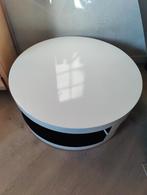 Salontafel wit glanzend rond en draaibaar, Huis en Inrichting, Tafels | Salontafels, Ophalen, Overige materialen, Gebruikt, 50 tot 100 cm