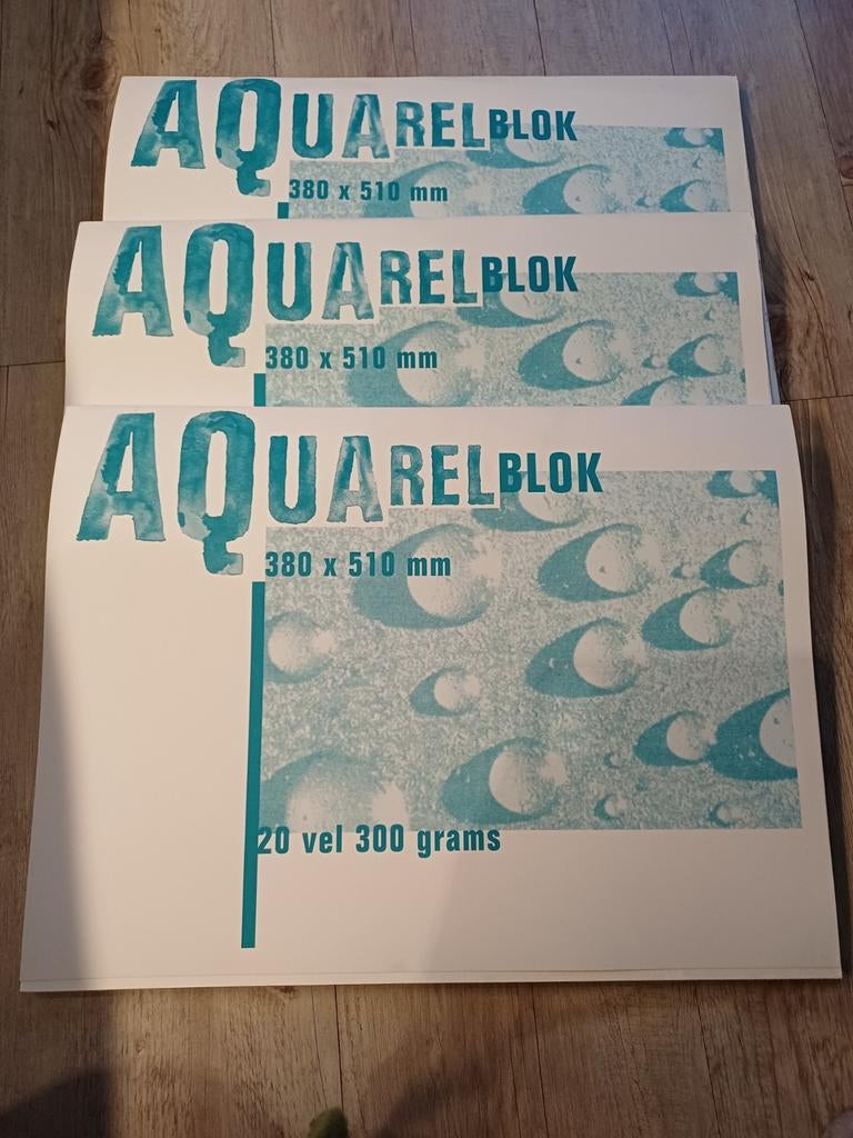 3 Aquarel Blokken 380 x 510 mm, Hobby en Vrije tijd, Ophalen of Verzenden, Nieuw, Waterverf