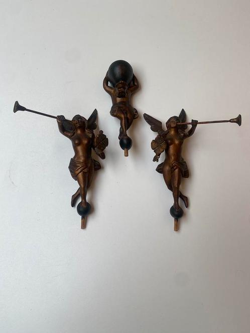 Antieke set houten beelden friese klok, Antiek en Kunst, Antiek | Klokken, Ophalen of Verzenden