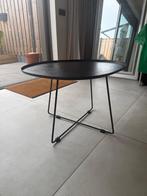 Zwart metalen bijzettafel — 70x60 cm, 46 cm hoog, Gebruikt, Metaal of Aluminium, Rond, Ophalen