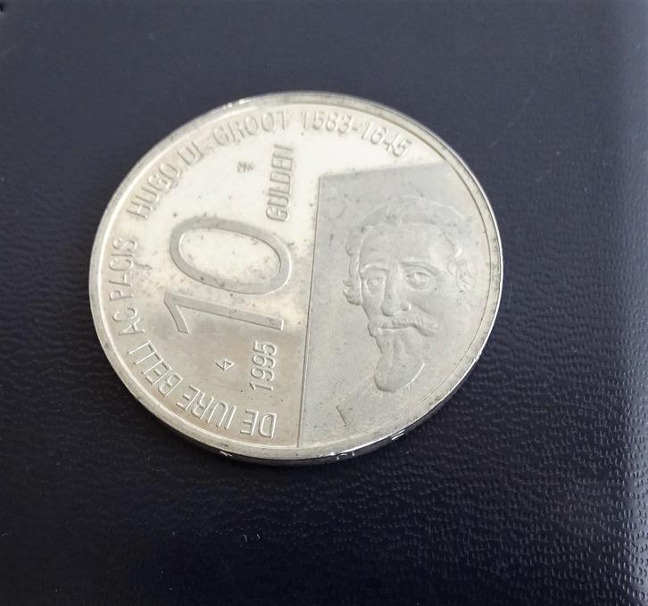 Zilver munt 10 gulden 1995 Beatrix/Hugo de Groot 1583-1645, Postzegels en Munten, Munten | Nederland, Losse munt, 10 gulden, Koningin Beatrix