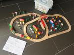 #3009 Houten treinset, 86delig met treinstellen in opbergbox, Ophalen of Verzenden, Gebruikt, Overige typen