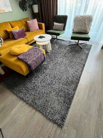 Grijs langharig tapijt/ vloerkleed 275-200 cm