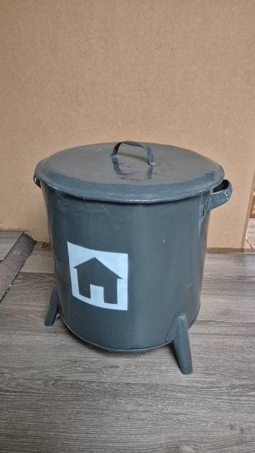 Trommel Opbergbak - metaal met deksel- 2 stukste koop beschikbaar voor biedingen