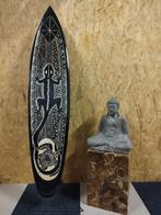 Gecko (zwart) - decoratief houten surfplank 150 cm, Watersport en Boten, Golfsurfen, -, -, Nieuw, Ophalen of Verzenden