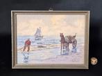 Aquarel Katwijk, Schelpenvisser Blom 1921, Antiek en Kunst, Ophalen of Verzenden