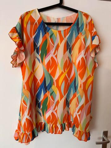 Nieuwe top/tuniek oranje, one size t/m maat 44/46 beschikbaar voor biedingen