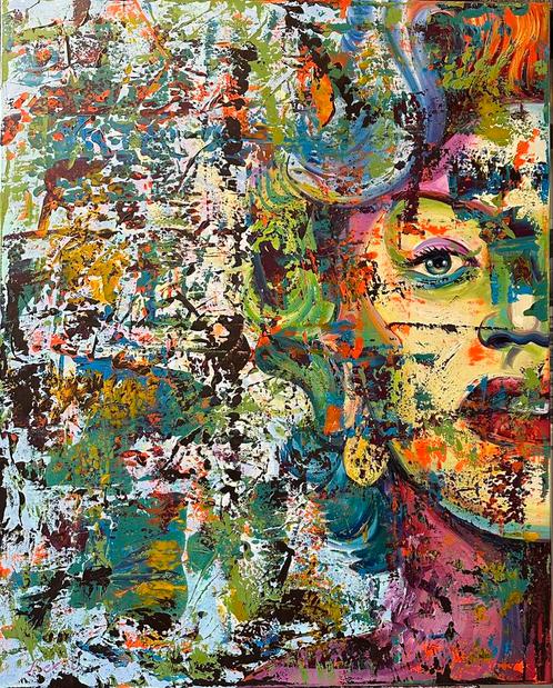 Alex L- Marilyn Monroe- Handgeschilderd- Uniek, Antiek en Kunst, Kunst | Schilderijen | Modern, Ophalen of Verzenden