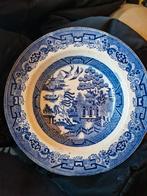 Antiek Blauw Wit Bord Willow, Ophalen of Verzenden