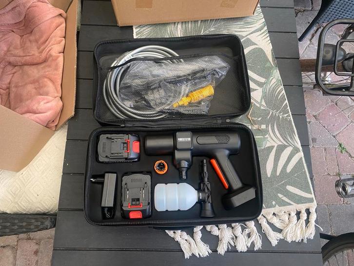 Nieuwe draagbare Hogedrukreiniger (80 bar) op accu, Tuin en Terras, Hogedrukreinigers, Nieuw, Accu, Met regelbare waterdruk, Ophalen of Verzenden