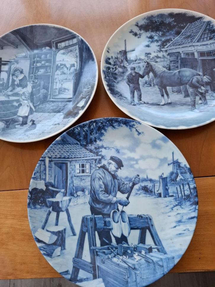 Delfsblauwe wandborden oud hollandse beroepen, Antiek en Kunst, Antiek | Wandborden en Tegels, Ophalen