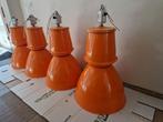 Oranje Czech industrial pendant lamp van electrosvit 1970's, Huis en Inrichting, Lampen | Hanglampen, Ophalen, 50 tot 75 cm, Zo goed als nieuw