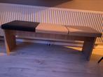 2 bankjes met zitting bege en bruin, Ophalen of Verzenden, Rechthoekig, 125 cm of meer