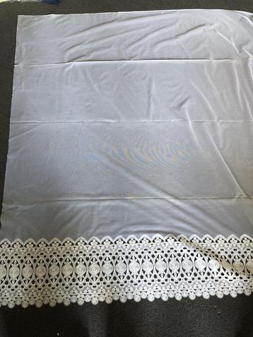 Fijne Vitrage met kant - Wit - 236 cm Egger kanten vintage beschikbaar voor biedingen