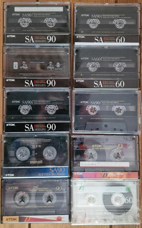 Partij van 10 cassette tapes, eenmalig opgenomen, Cd's en Dvd's, Cassettebandjes, Gebruikt, Origineel, Overige genres, 2 t/m 25 bandjes