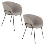 2 eetkamerstoelen van Zuiver feston grey/grijs armchair new!, Twee, Nieuw, Ophalen of Verzenden, Grijs