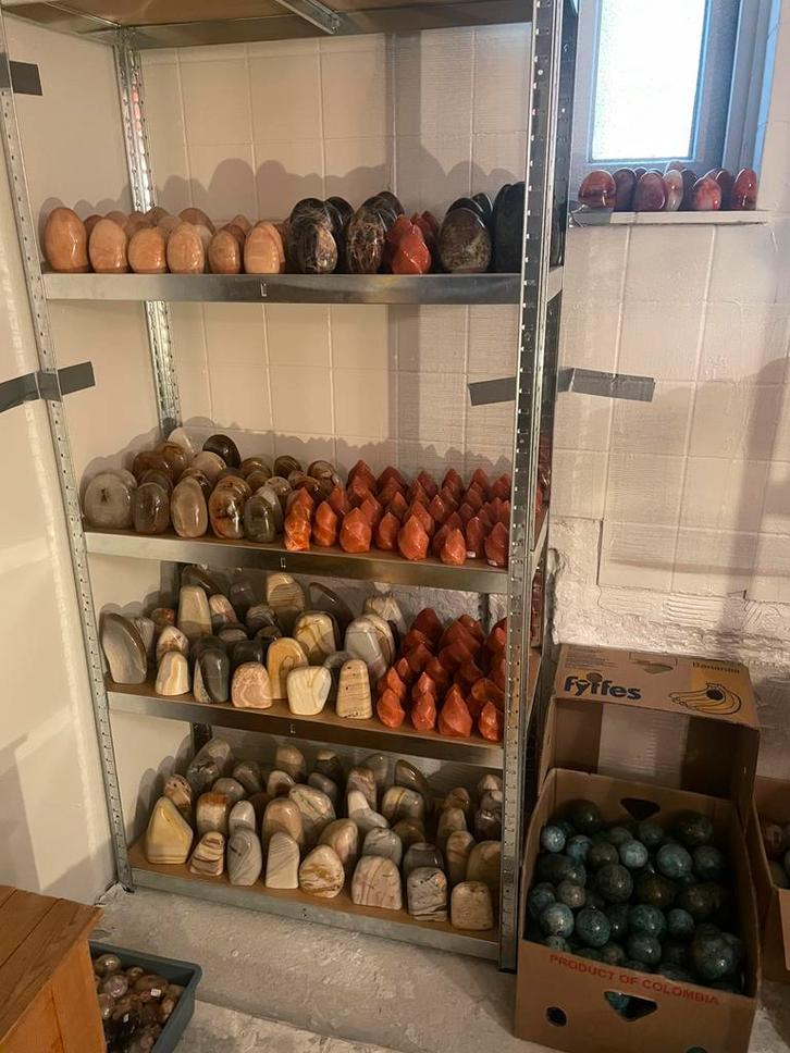 Partij diverse edelstenen & mineralen, Verzamelen, Mineralen en Fossielen, Ophalen