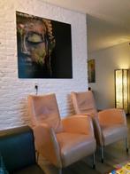Lederen fauteuils, Huis en Inrichting, Fauteuils, Ophalen, Gebruikt, Leer