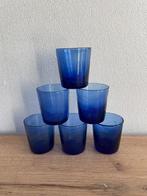 6x mini blauwe glaasjes 6 cm hoog, Verzamelen, Glas en Borrelglaasjes, Ophalen of Verzenden, Zo goed als nieuw, Borrel- of Shotglas