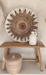 Teak Houten bankje/ tafeltje nieuw! Japandi Boho natuurlijk, Nieuw, 75 cm of meer, Hout, Ophalen