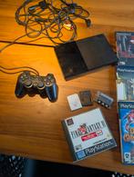 Playstation 2 met spellen, controller en memory cards, Spelcomputers en Games, Avontuur en Actie, Gebruikt, 1 speler, Eén computer