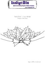 Nieuw grote ez stempel Holly Bow Hulst Strik Kerst IndigoBlu, Ophalen of Verzenden, Nieuw, EZ-mounted stempel