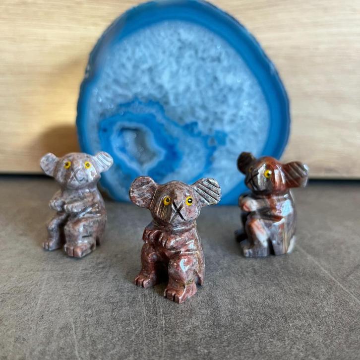 Speksteen koala - edelsteen, Verzamelen, Mineralen en Fossielen, Mineraal, Ophalen of Verzenden
