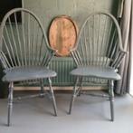 Windsor stoelen, Huis en Inrichting, Stoelen, Ophalen, Gebruikt, Grijs, Twee
