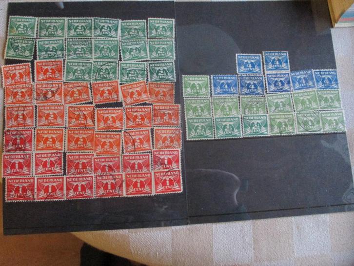 postzegels Nederland kaveltje vliegende duif NVPH 144 tm 148, Postzegels en Munten, Postzegels | Nederland, Gestempeld, T/m 1940